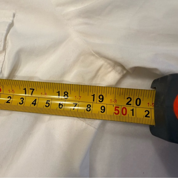 Michael Kors white full zip collared long sleeve top small stretch cotton Sz M - Picture 7 of 11